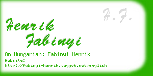 henrik fabinyi business card